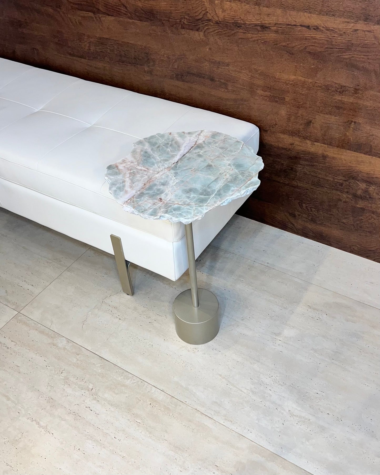 Mesa Lateral - Quartzito Verde Esmeralda - 60 Cm de Altura / Peça Única