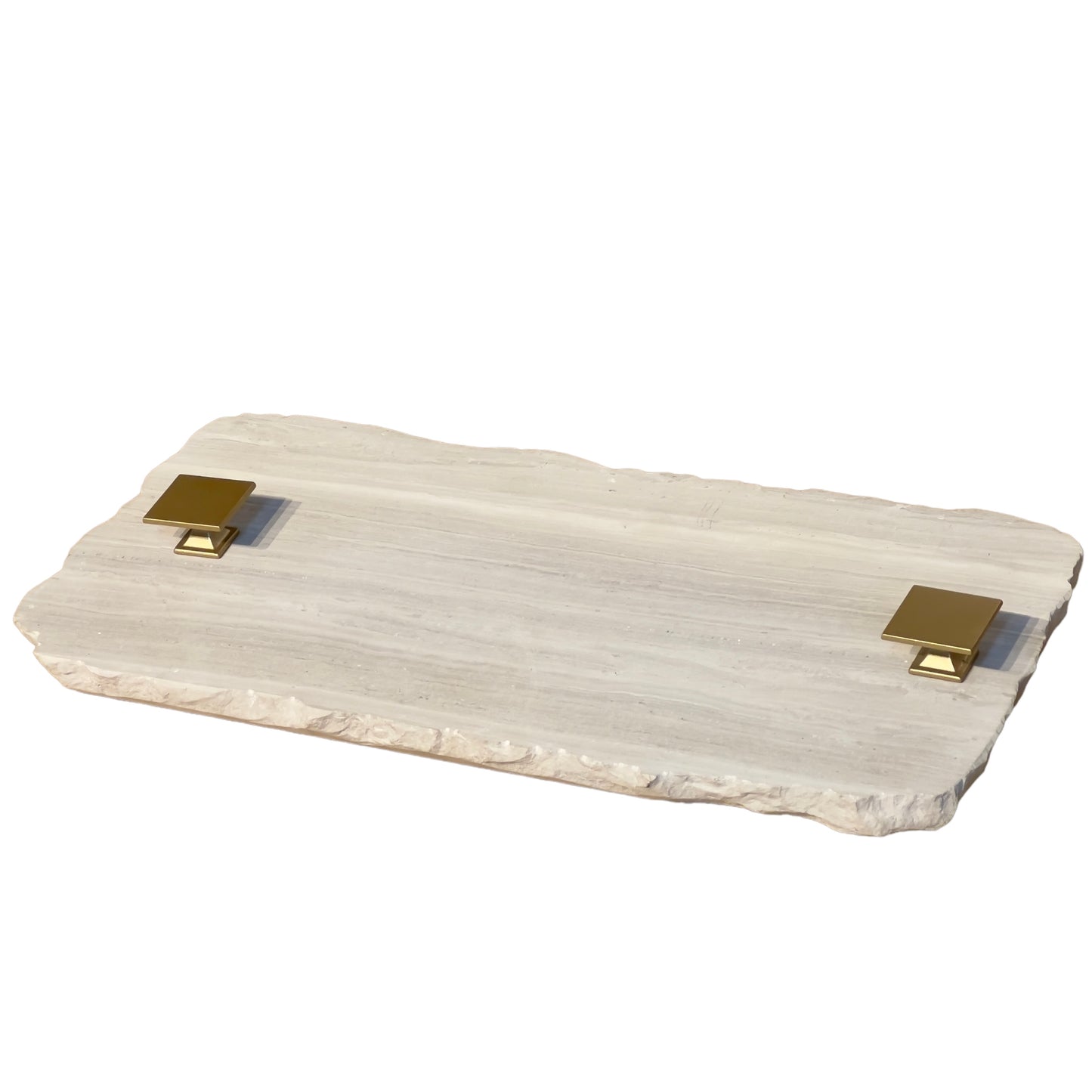 Bandeja Mármore Travertino White Cream Legítimo 15x30 Cm