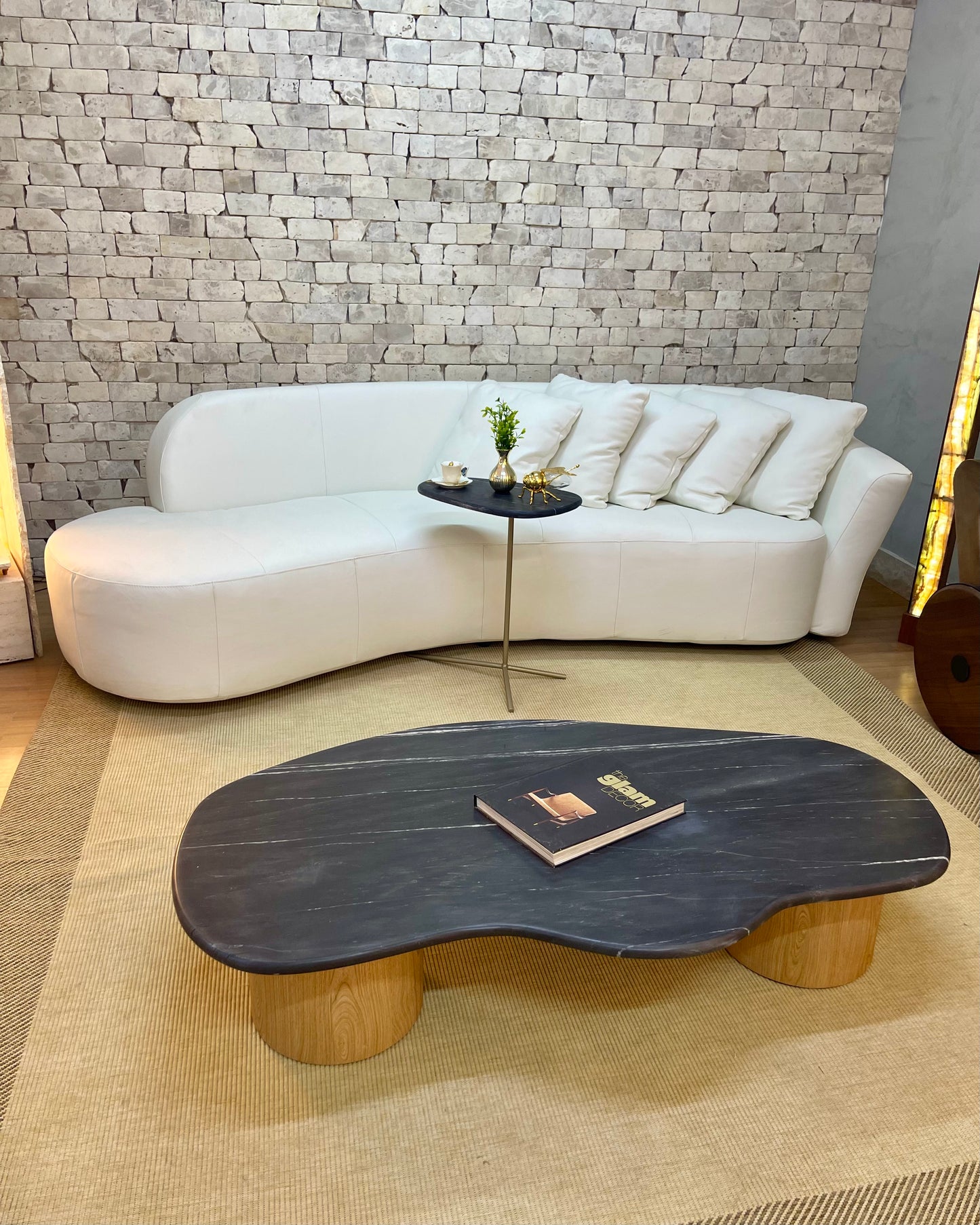 Mesa de Centro - Dunas Milano - Mármore Nero Striatto