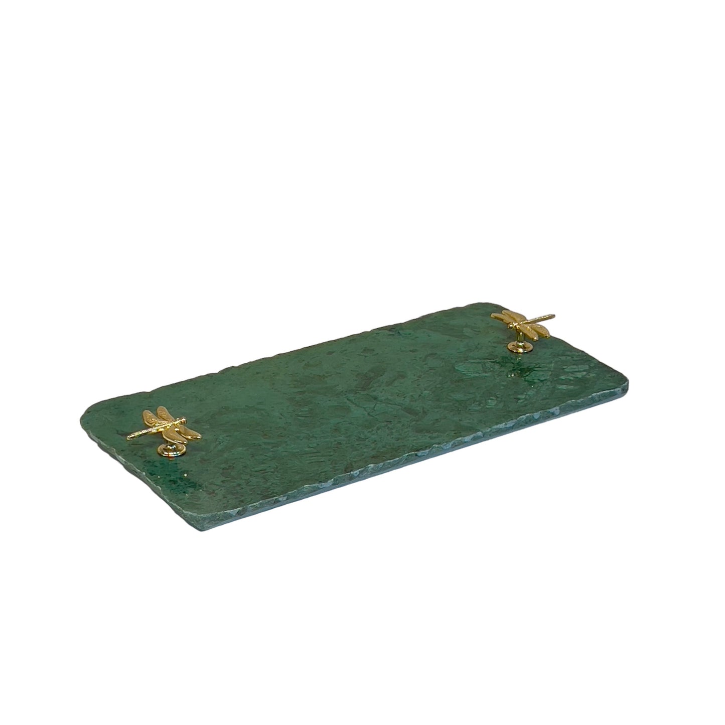 Bandeja - Mármore Verde Guatemala com Libélula