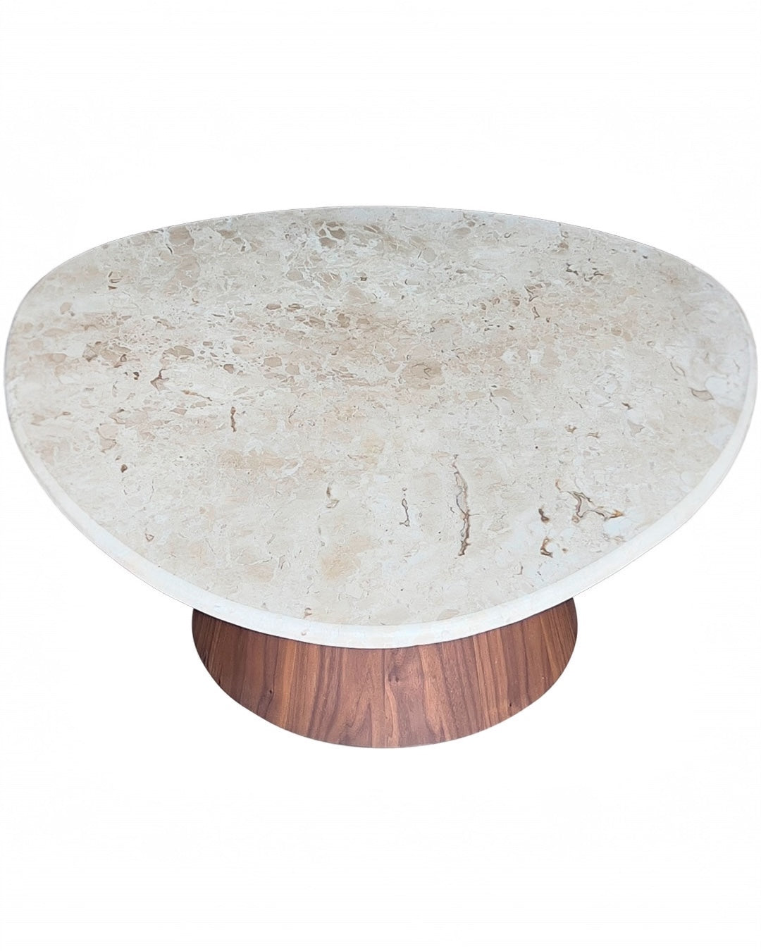 Mesa de Centro Sangiovese - Mármore Travertino Nacional / Base Cone