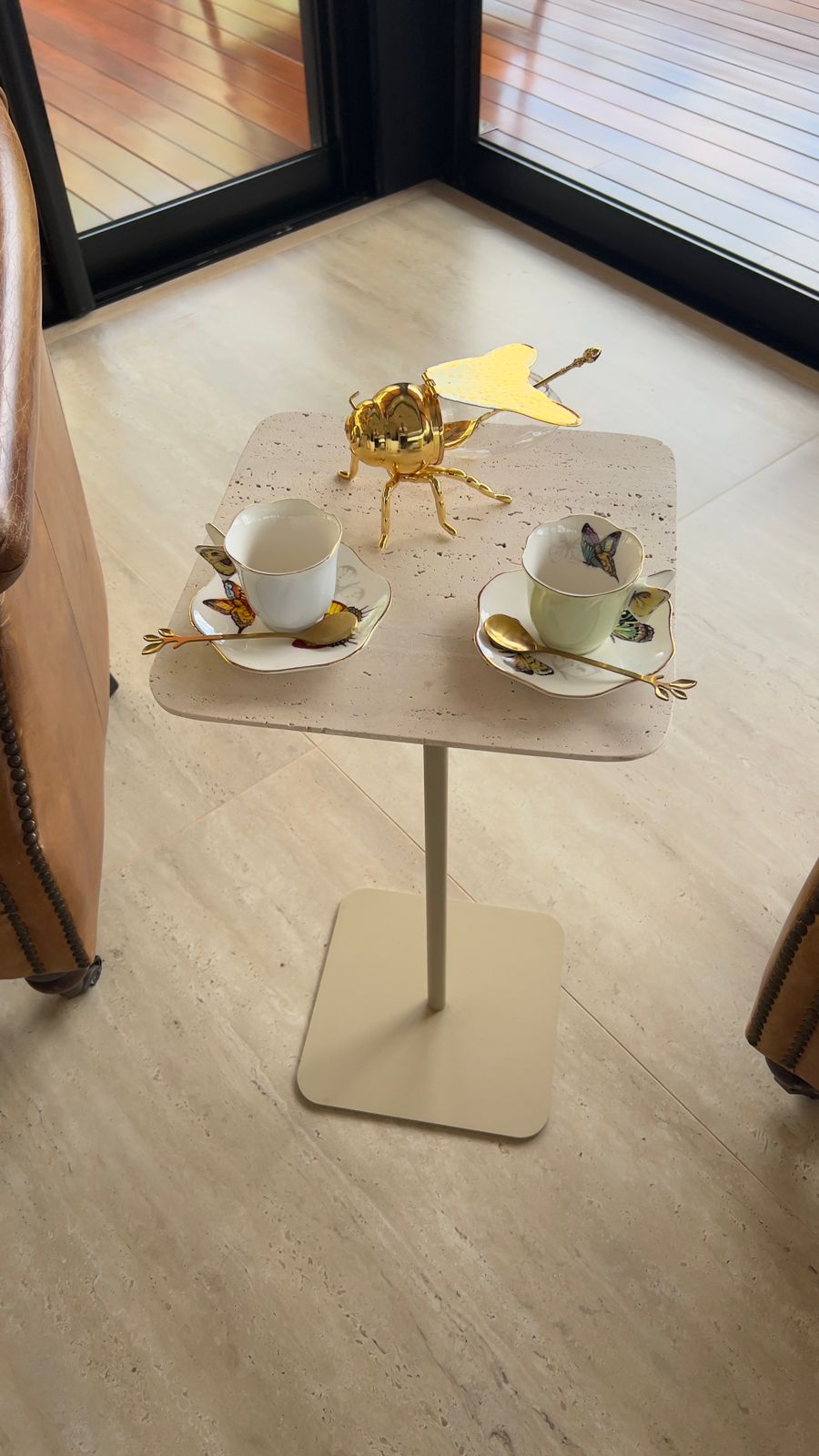 Mesa de Apoio - Travertino Romano Quadratto