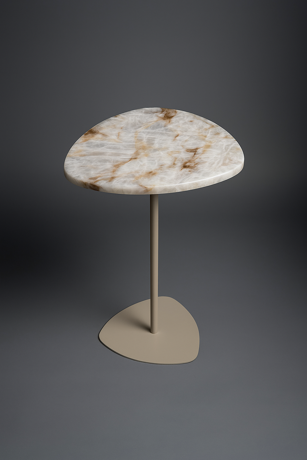 Mesa de Apoio -Cristallo Gold - Base cor Bege