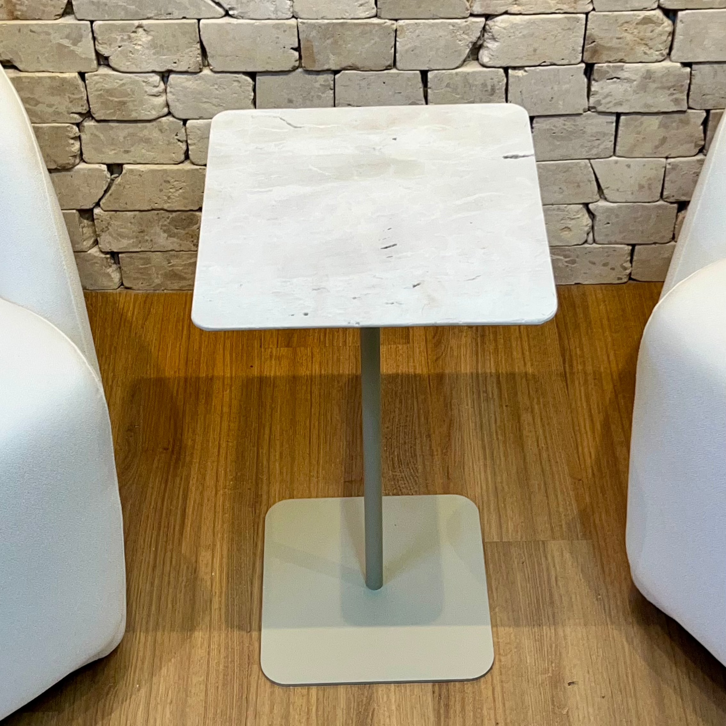 Mesa Quadratto - Mármore Travertino White Cream