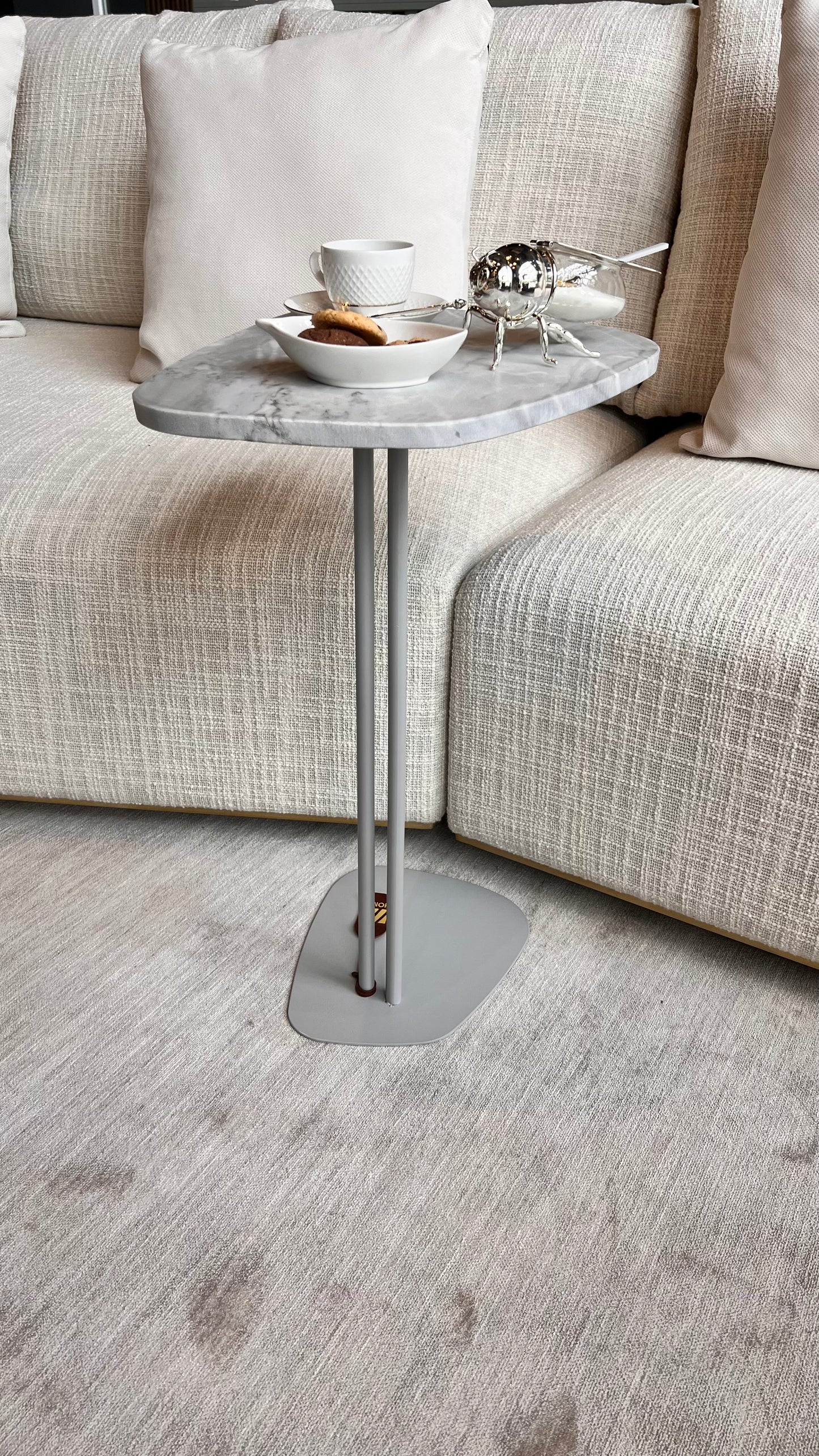 Linha Concha - Mármore Grigio Vulcano - Base cor Cinza