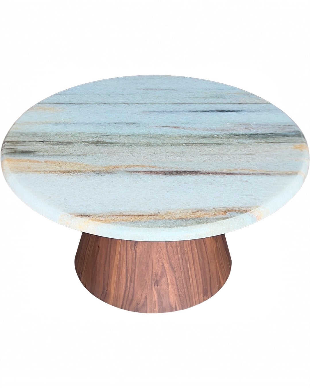 Mesa de Centro - Malbec Mármore Savana Golden / Base Cone