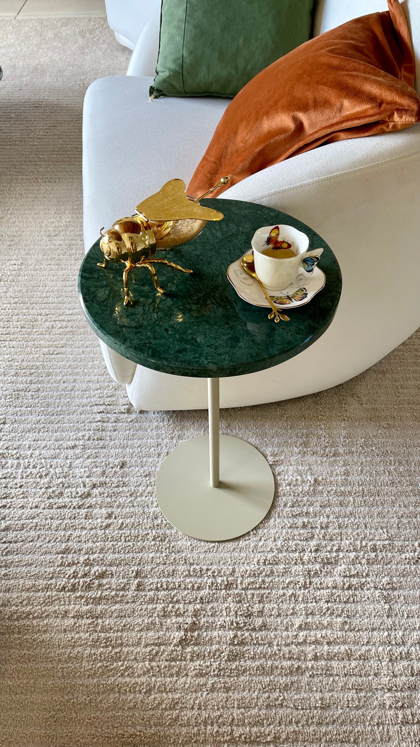 Linha Zera - Mármore Verde Guatemala - Base cor Bege