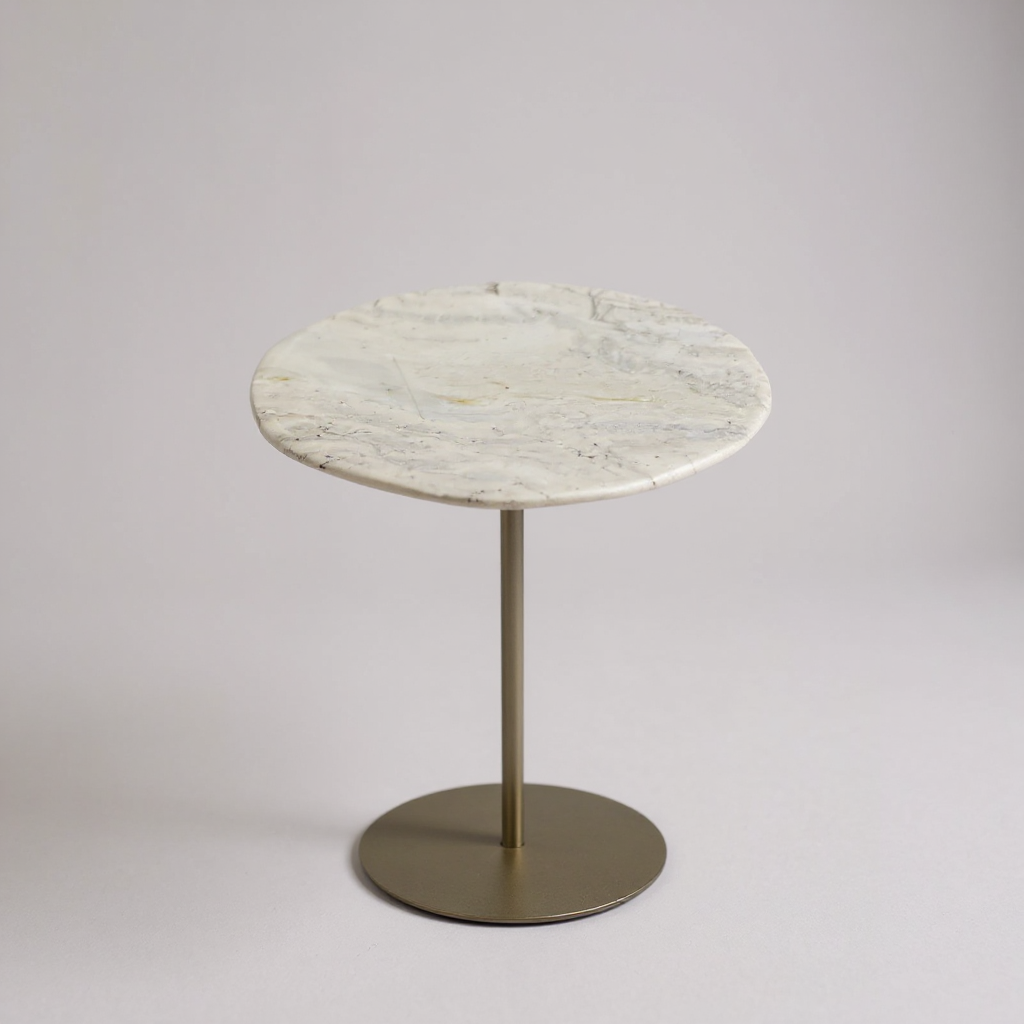 Mesa de Apoio em Mármore Calacatta Escavada
