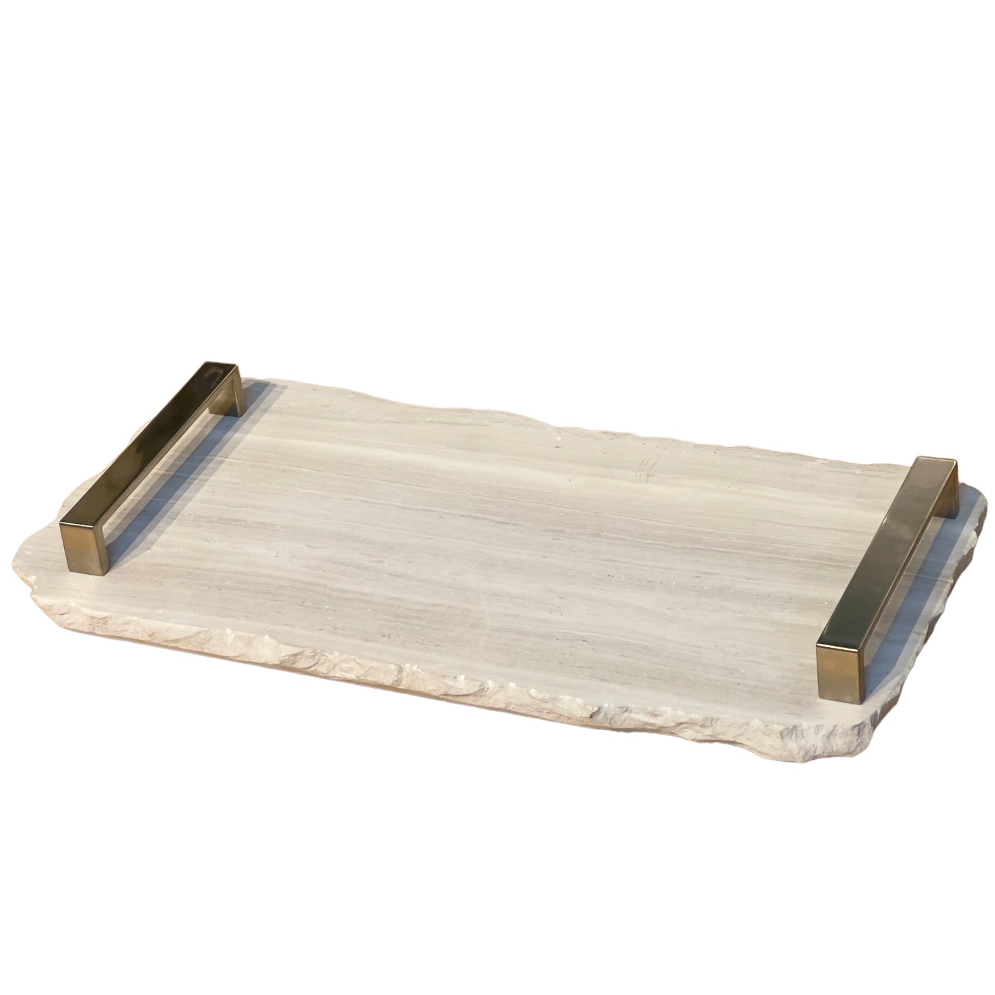 Bandeja Mármore Travertino White Cream Legítimo 15x30 Cm