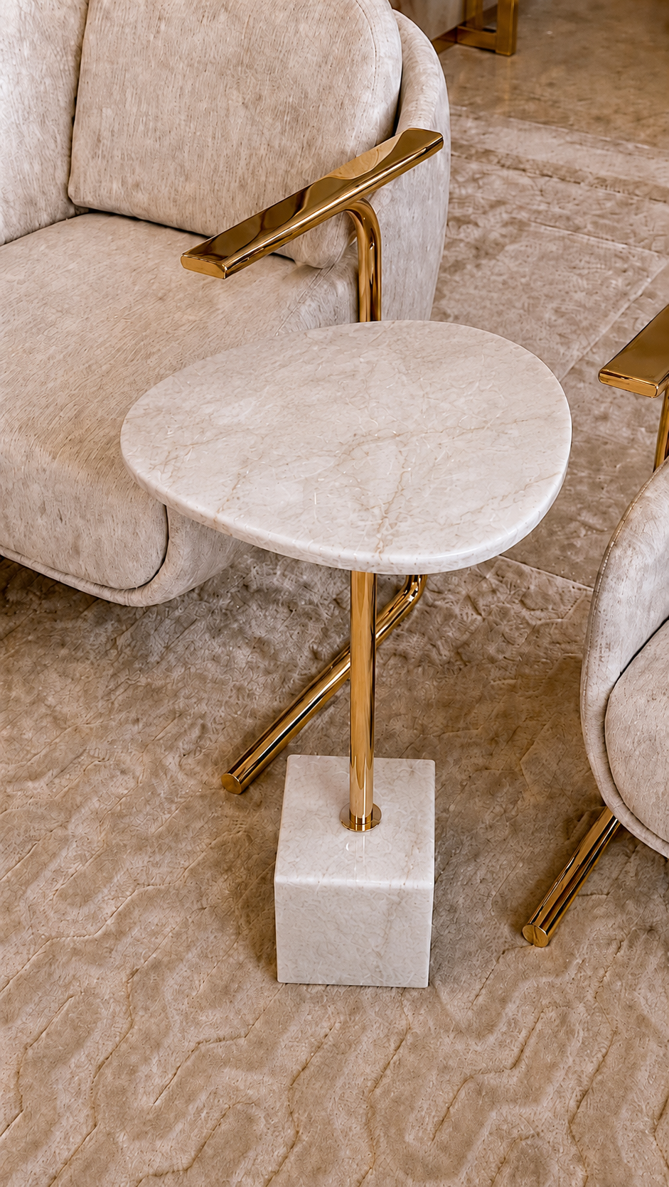 Mesa Sangiovese - Quartzito Perla Santana (Textura Polida)