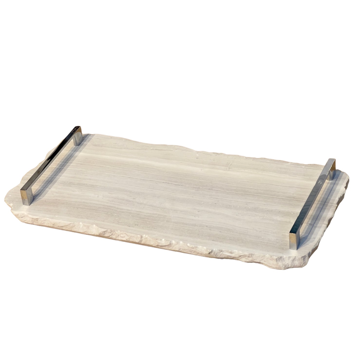 Bandeja Mármore Travertino White Cream Legítimo 15x30 Cm