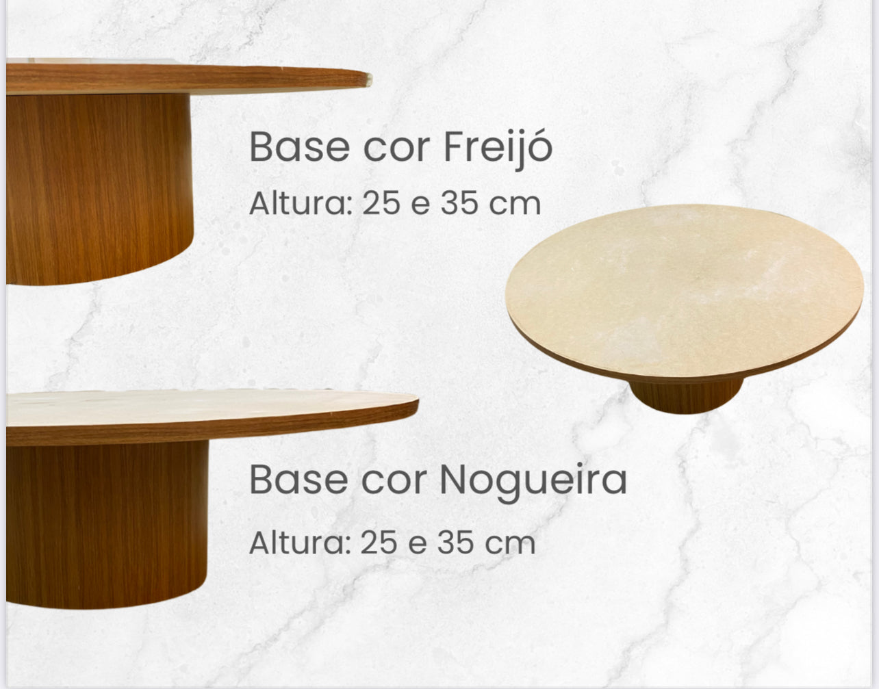 Mesa de Centro - Malbec Dallas - Quartzito Blue Deep / Base Cilindro com Borda