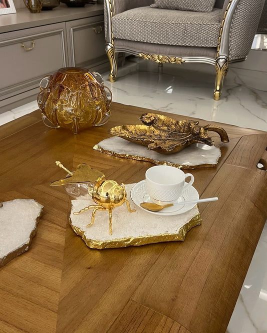 Platter - Travertino Nacional ( Textura Natural ) 30cm.
