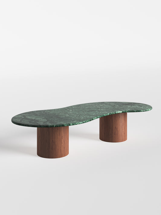 Mesa de Centro Sonatta Mármore Verde Guatemala/ Base Cilindro Maior