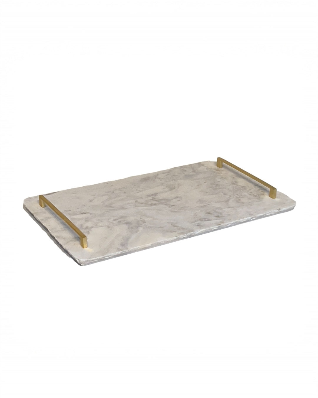 Bandeja - Adega Bar Mármore Calacatta - Alça Slim Dourada 30x50 Cm