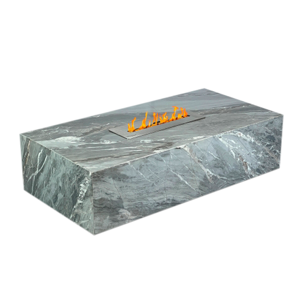 Mesa de Centro com Lareira Mármore Grigio Vulcano