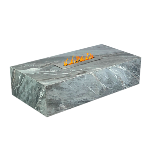 Mesa de Centro com Lareira Mármore Grigio Vulcano