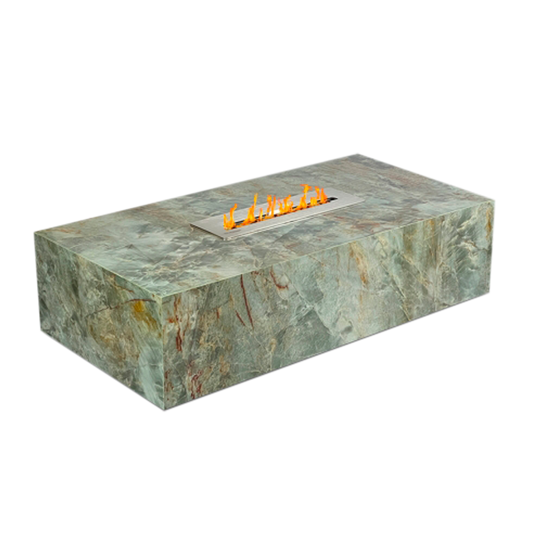 Mesa de Centro com Lareira - Quartzito Verde Esmeralda