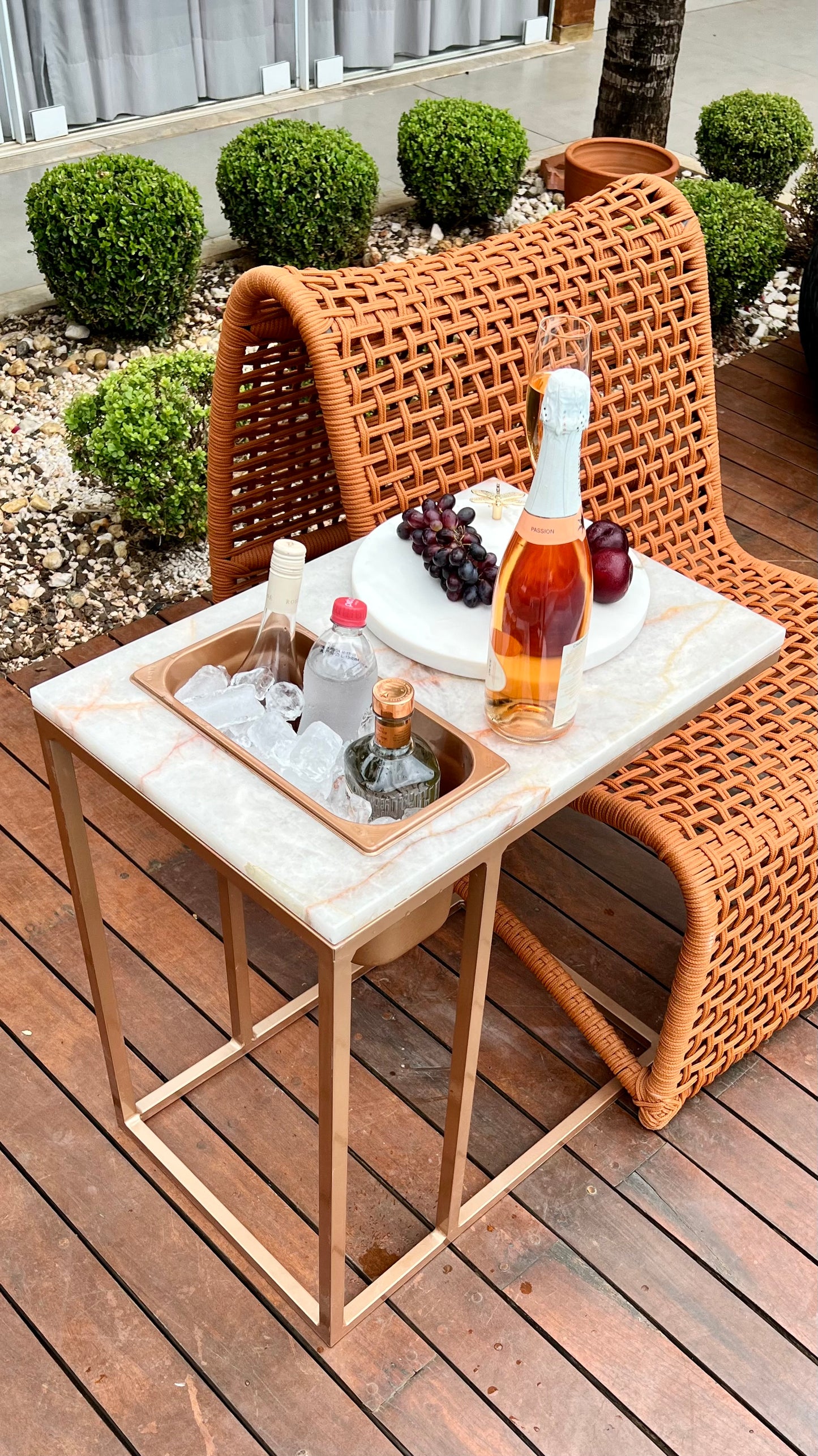 Mesa Gourmet - Quartzito Cristallo Rosé - Base cor Rose