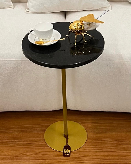 Linha Zera - Mármore Diamante Negro - Base Dourada