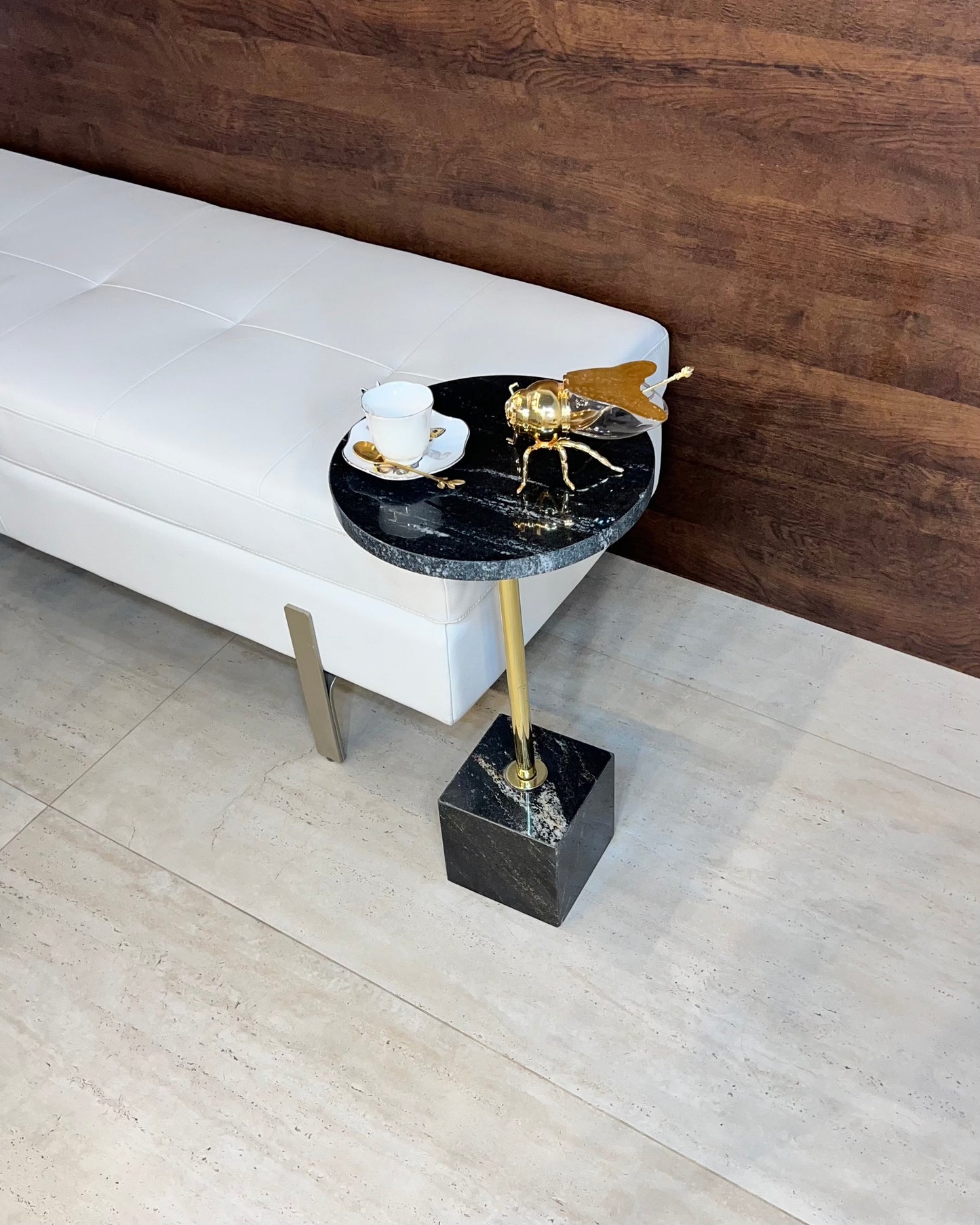 Mesa Lateral - Granito Black Star - 55 Cm de Altura / Peça Única