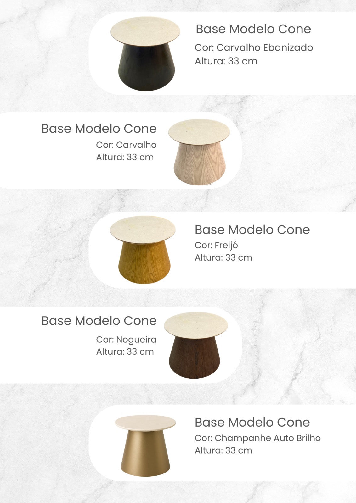 Mesa de Centro - Malbec Dallas - Quartzito Blue Deep / Base Cone