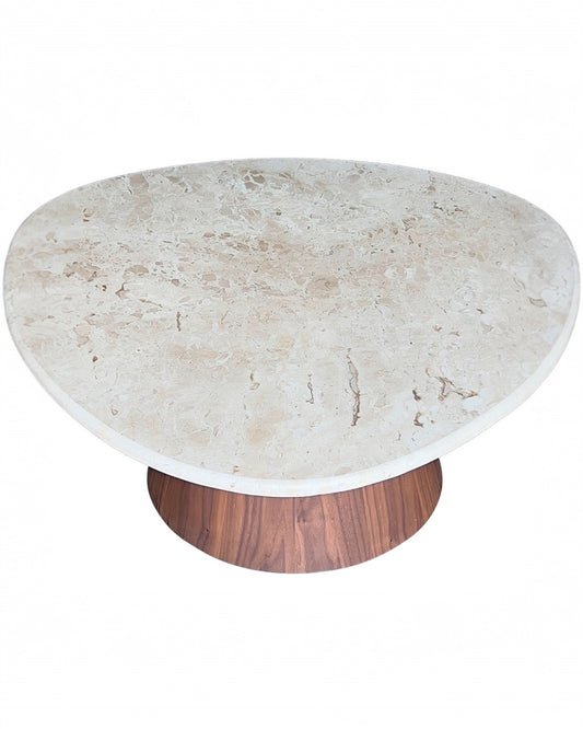 Mesa de Centro Sangiovese -  Mármore Travertino Nacional / Base Cone