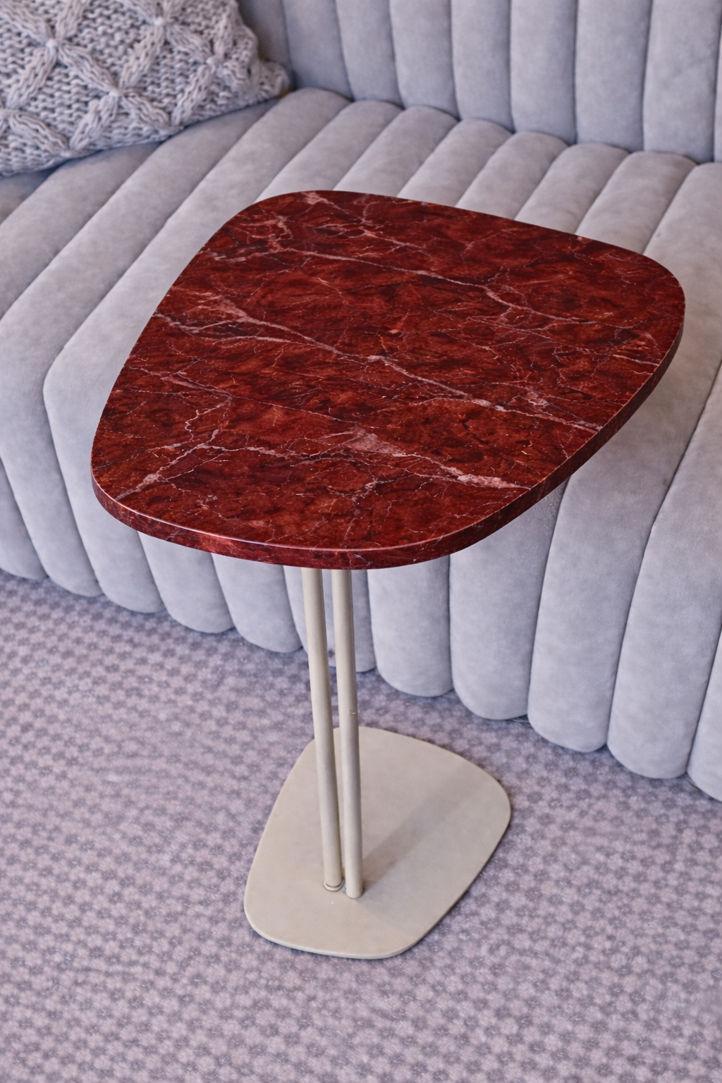 Linha Concha - Mármore Vermelho Napoleon Bordeaux - Base cor Marfim