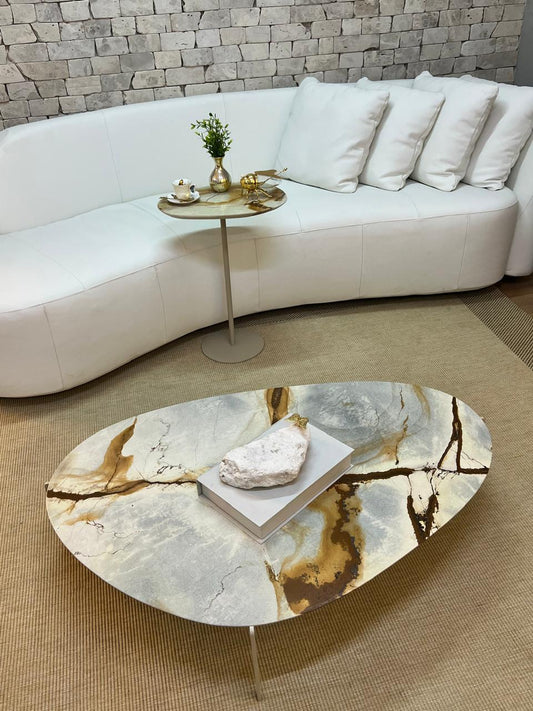 Mesa de Centro Versátille Quartzito Terracota Imperial