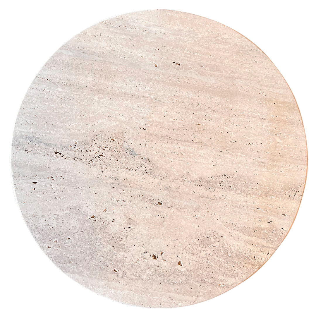 Mesa de Centro Malbec - Mármore Travertino Romano Textura Natural - Base Cone