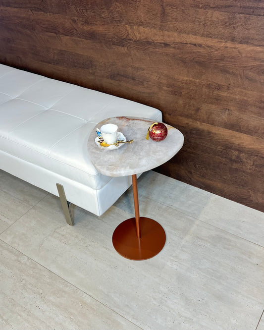 Mesa Lateral - Crystallus Rose - 55 Cm de Altura/ Peça Única