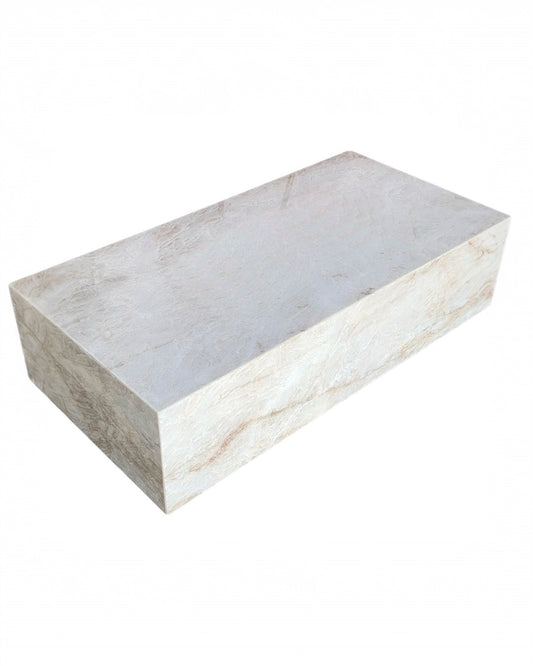 Mesa de Centro - Quartzito Perla Santana Taj Mahal - Polida ( Com Brilho )