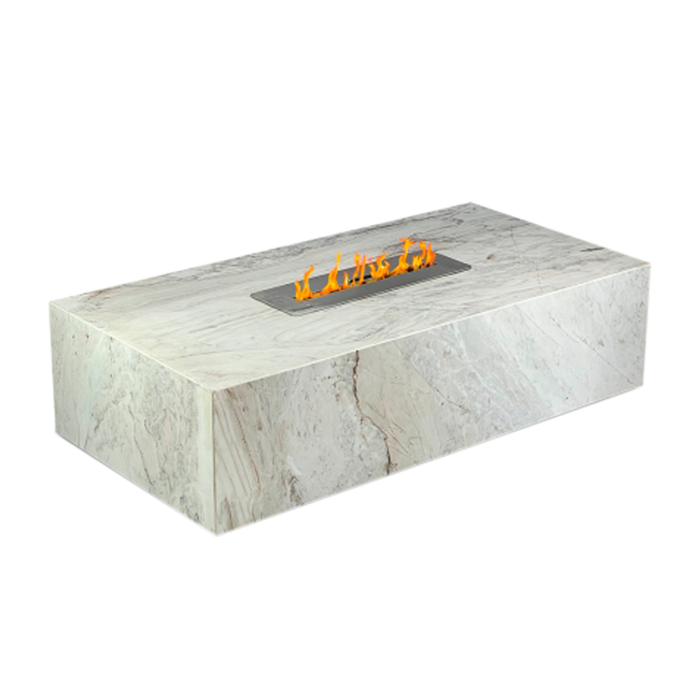 Mesa de Centro com Lareira Quartzito Perla Santana