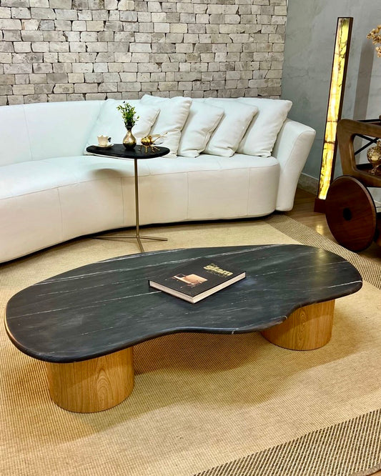 Mesa de Centro - Dunas Milano - Mármore Nero Striatto -