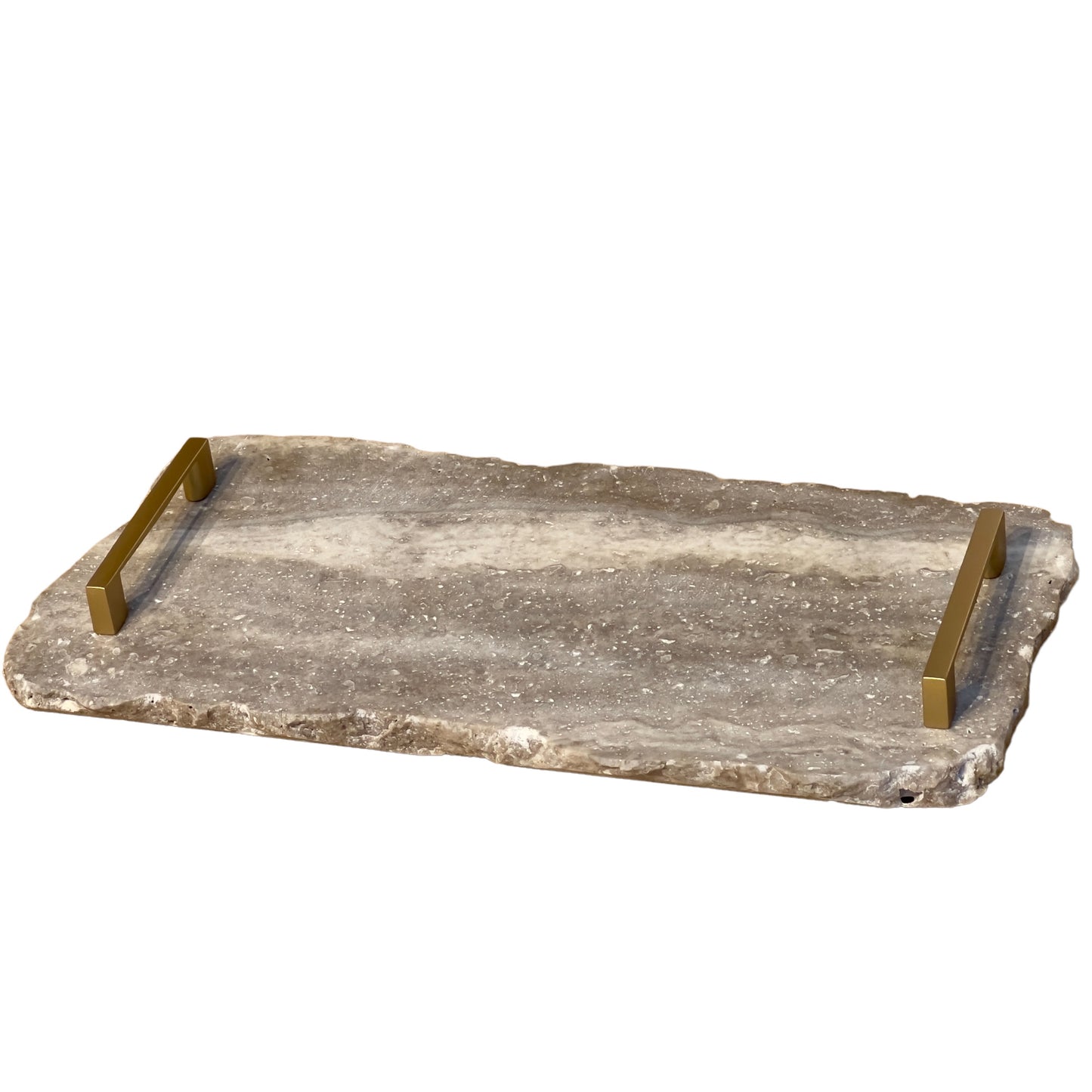Bandeja Mármore Travertino Silver 20x40