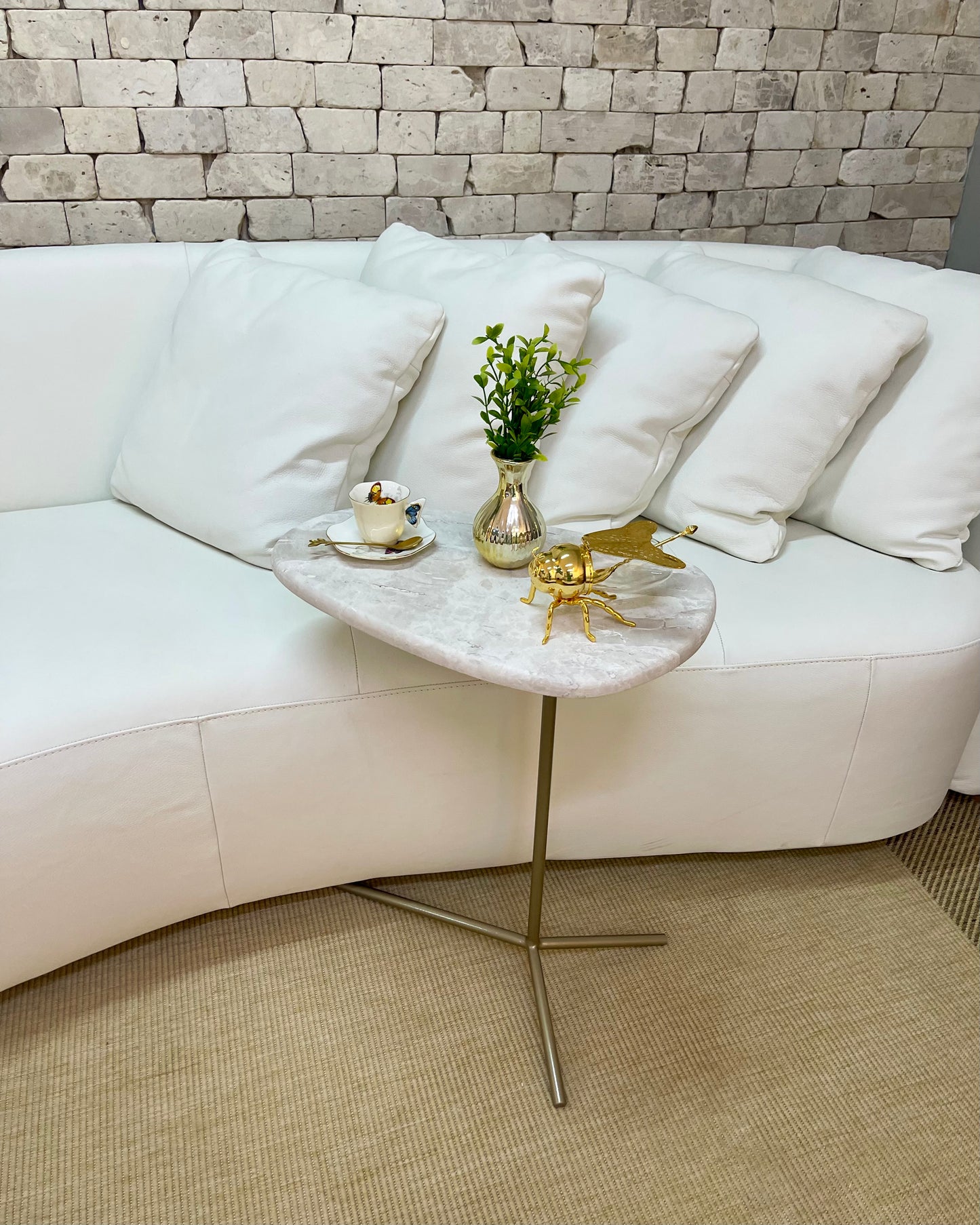 Mesa Ramos Sottile - Mármore Travertino White Cream