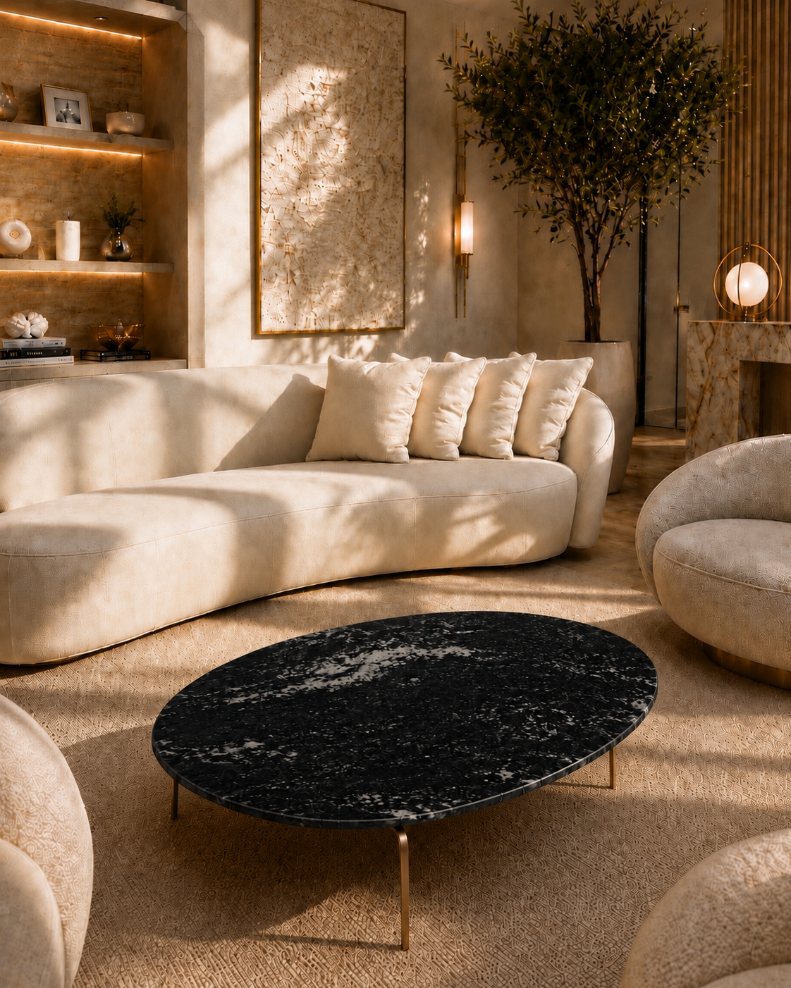 Mesa de Centro Versátille Granito Diamante Negro