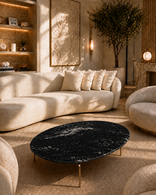 Mesa de Centro Versátille Granito Diamante Negro