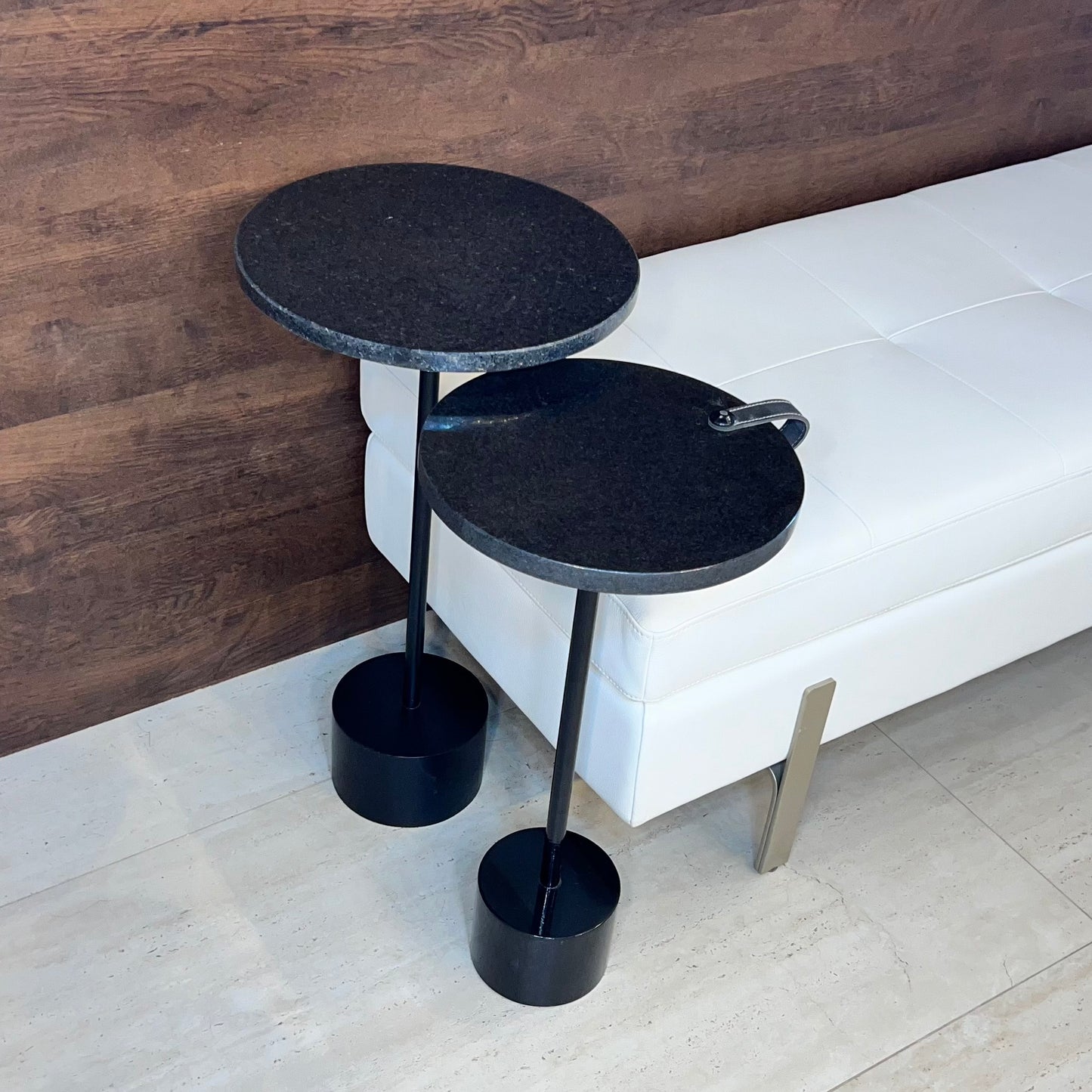 Mesas Laterais - Dupla Granito Diamante Negro - 55 e 60 Cm / Acompanha as 2 mesas