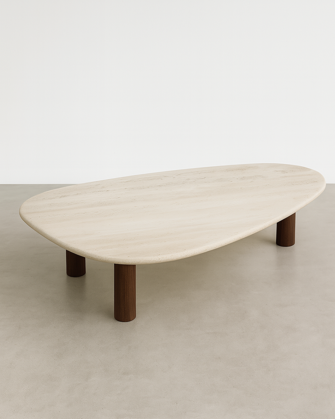 Mesa de Centro Itália - Mármore Travertino Romano Legítimo