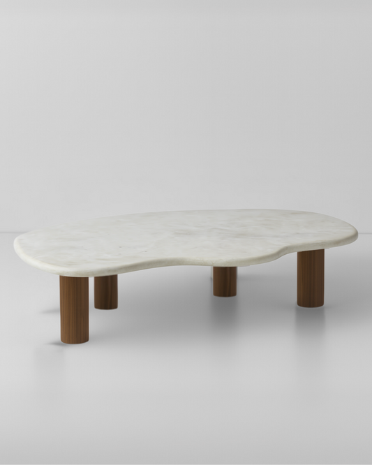 Mesa de Centro Dunas Mármore Calacatta / Base Cilindro Pequena