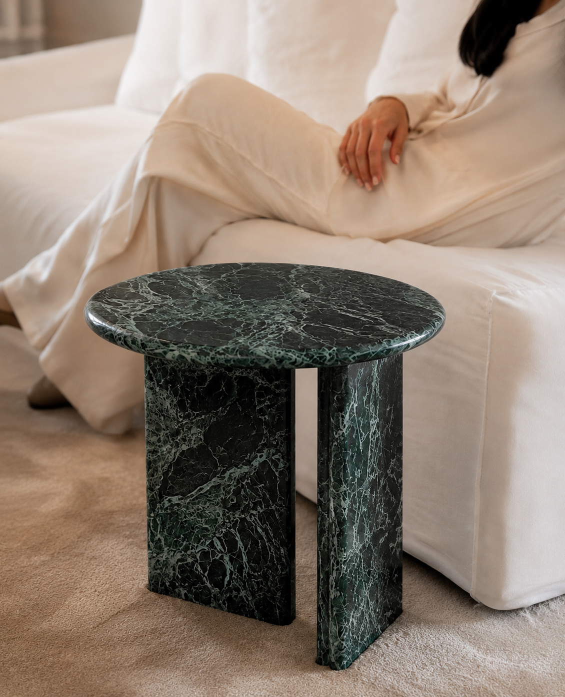 Mesa Lateral Portofino | Mármore Verde Alpi