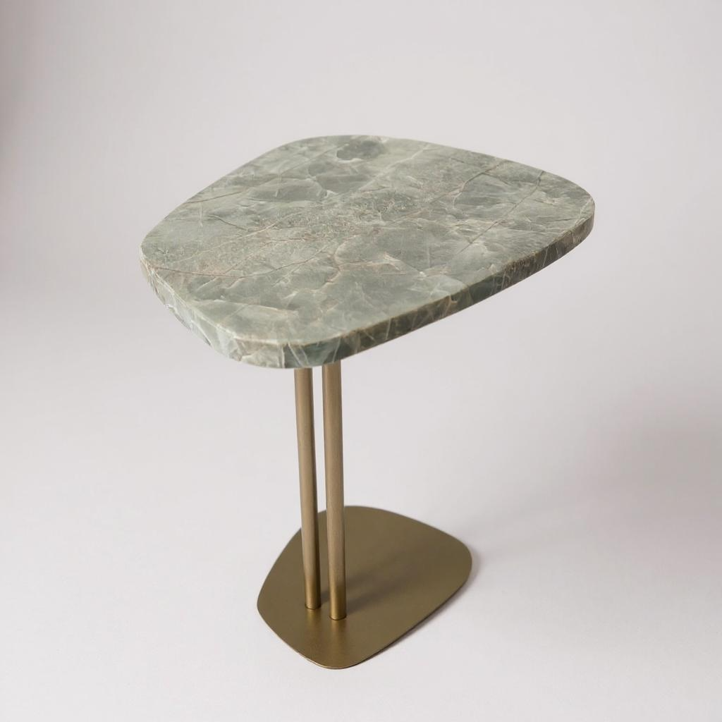Linha Concha - Quartzito Verde Esmeralda (Polido) - Base cor Champanhe