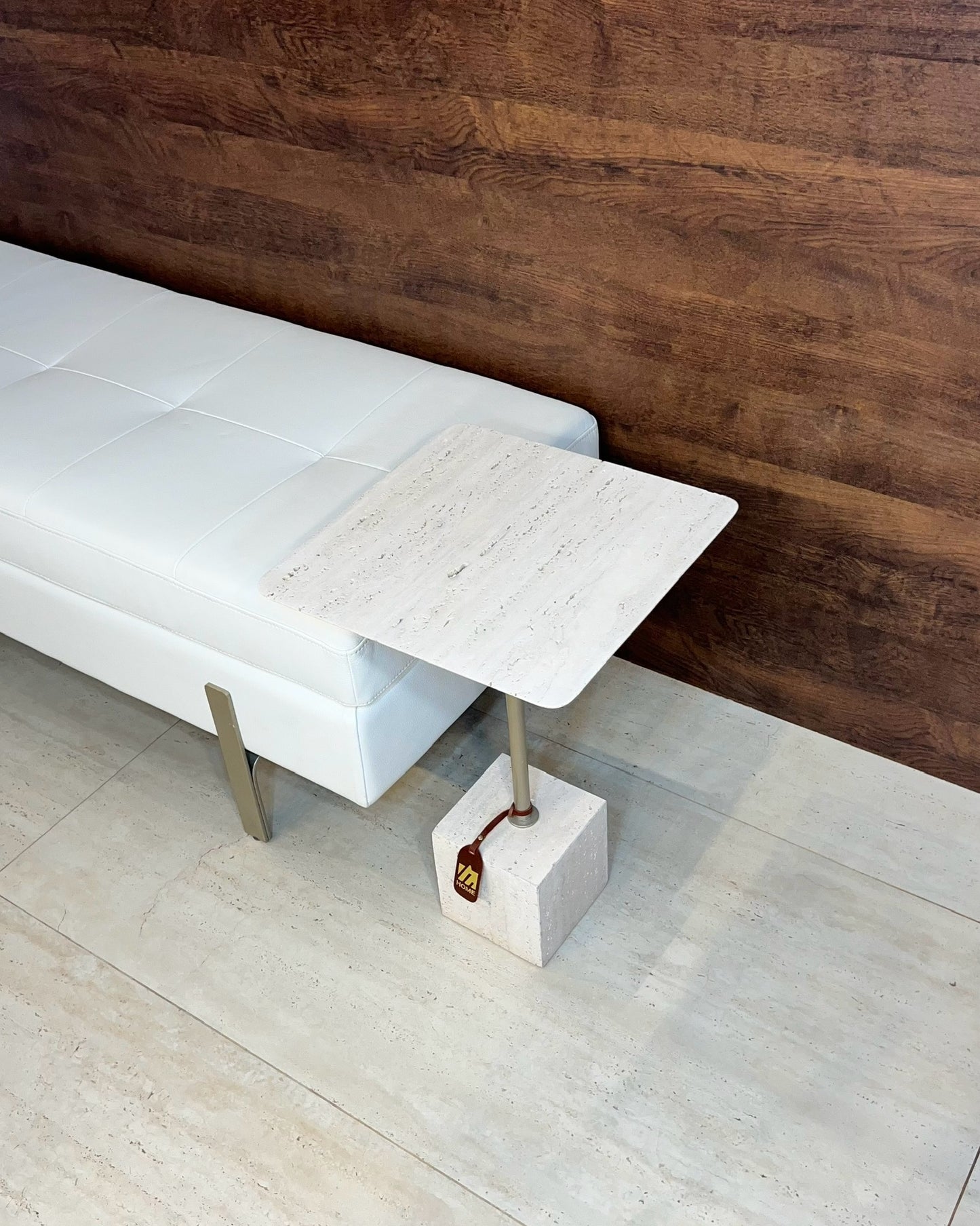 Mesa Lateral Quadrato - Travertino Romano Legítimo