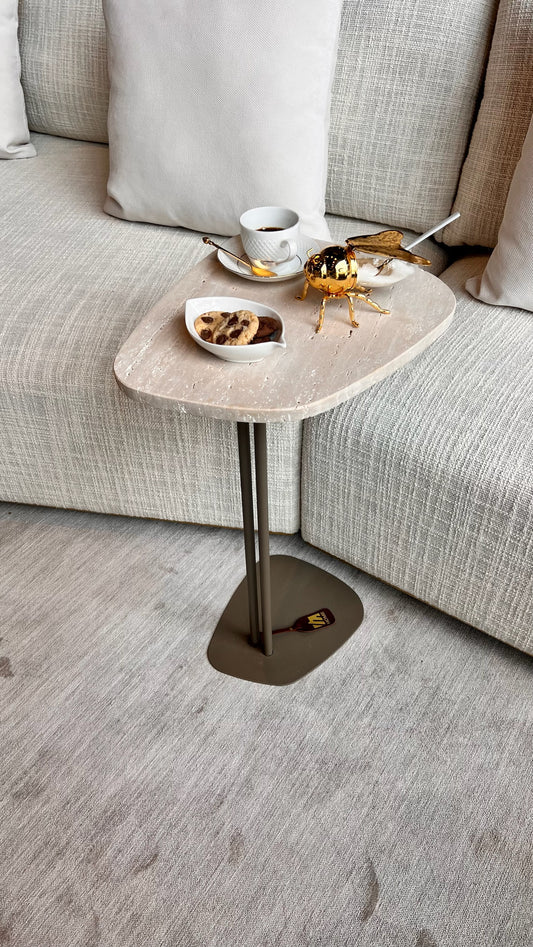 Linha Concha - Mármore Travertino Romano ( Textura Natural ) - Base cor Fendi