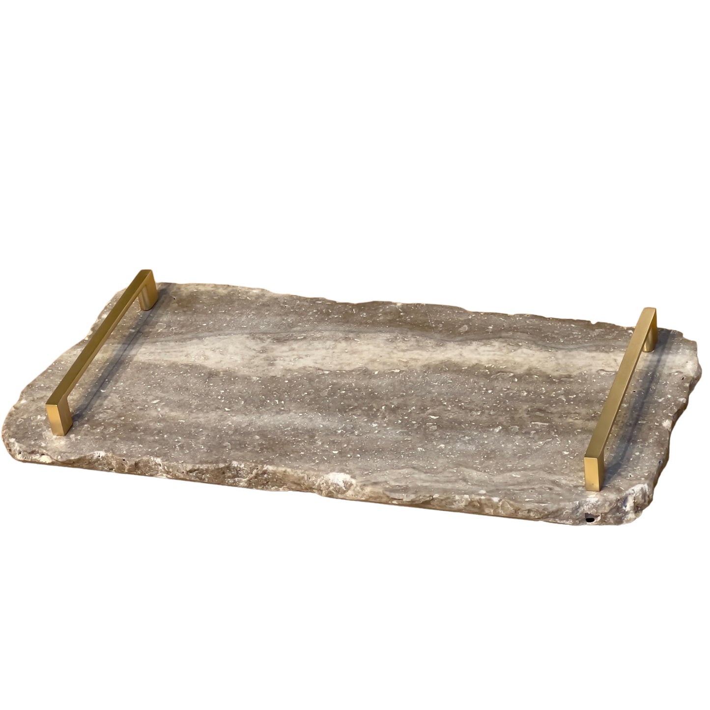 Bandeja Mármore Travertino Silver 20x40