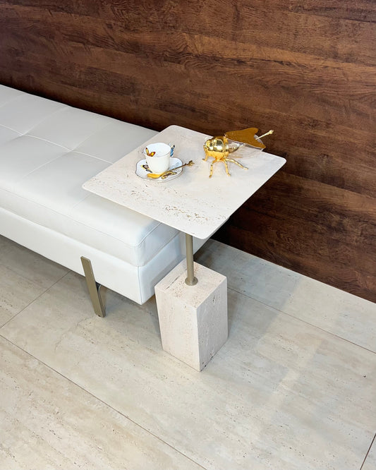 Mesa Lateral - Travertino Romano Legítimo -