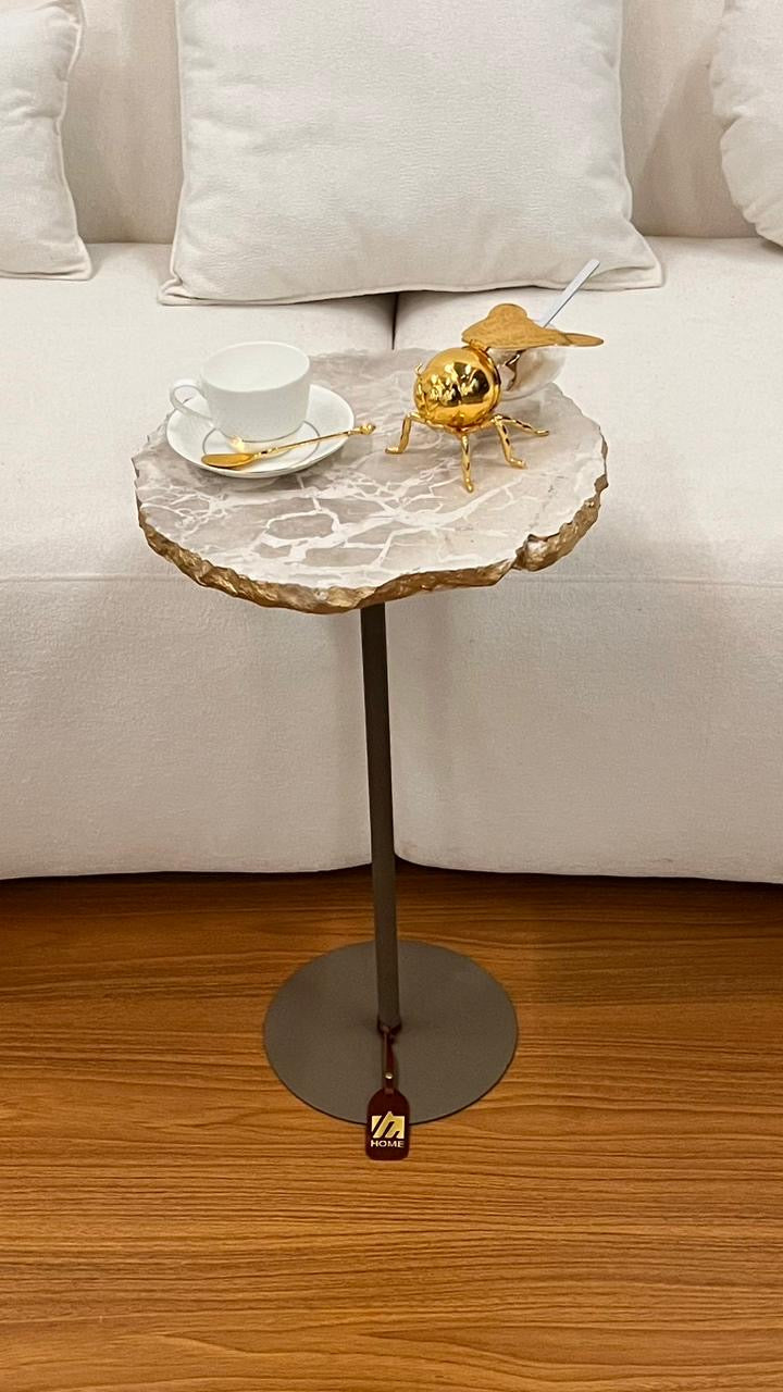 Linha Zera - Mármore Travertino Nacional Orgânica Borda Dourada - Base Cor Fendi