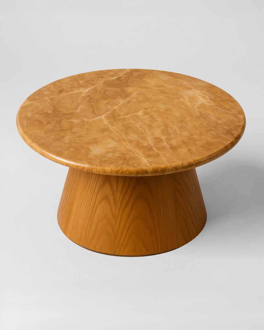Mesa de Centro Malbec Quartzito Oro Perlato / Base Cone