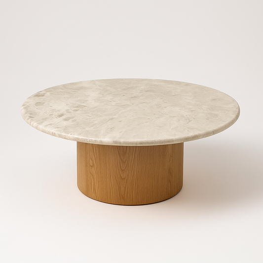 Mesa de Centro Malbec Mármore Travertino Nacional